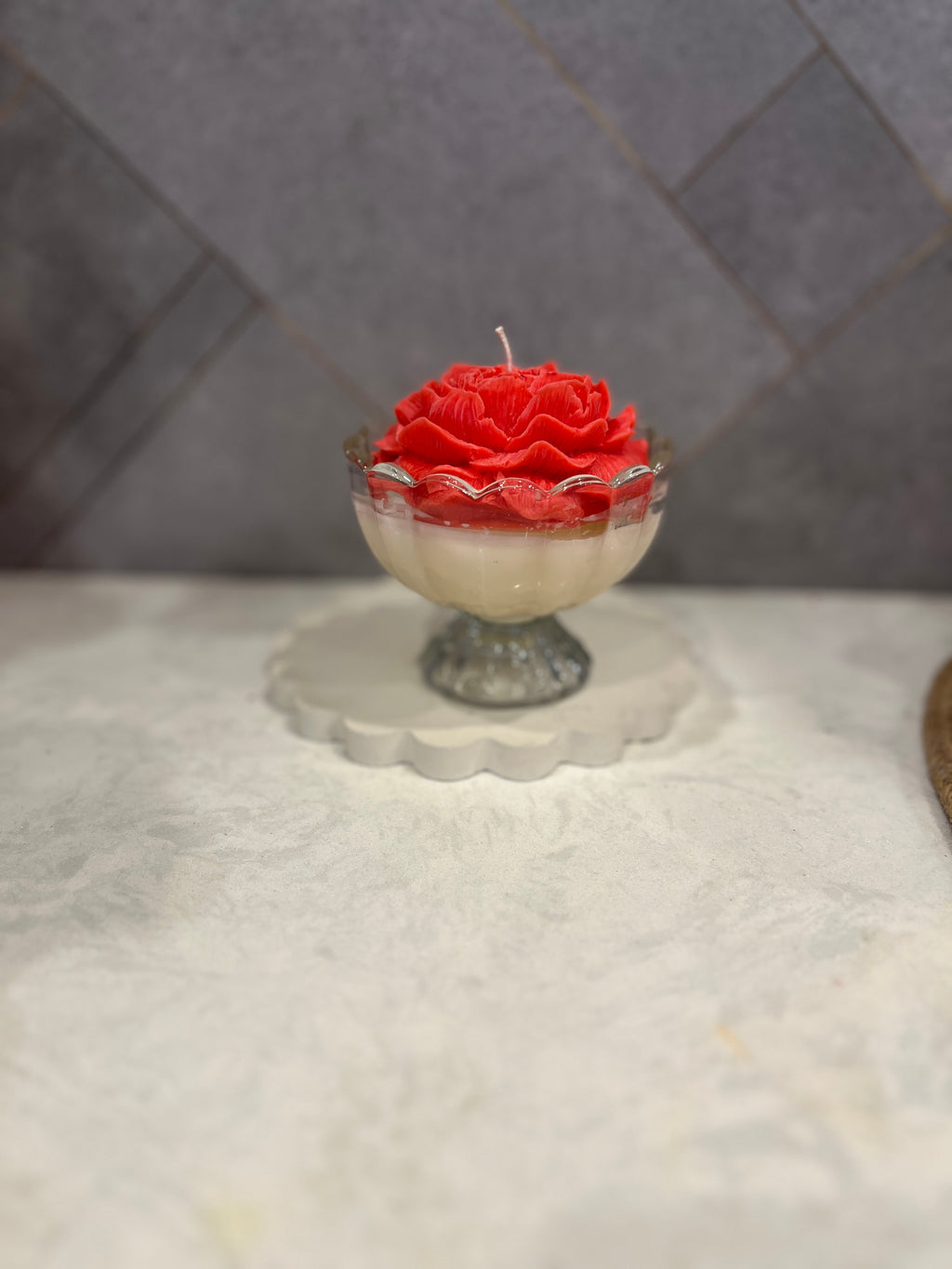 Ice cream rose candle